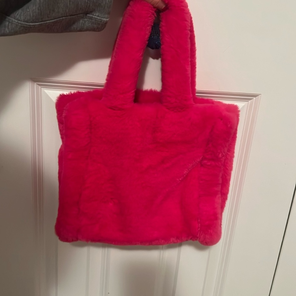 Fuzzy hot pink bag